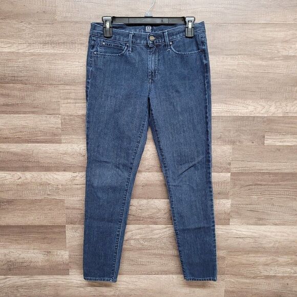 Gap Denim Mid Rise True Skinny‎ Jeans Super Slimming Blue Womens Size 28 - Picture 2 of 10